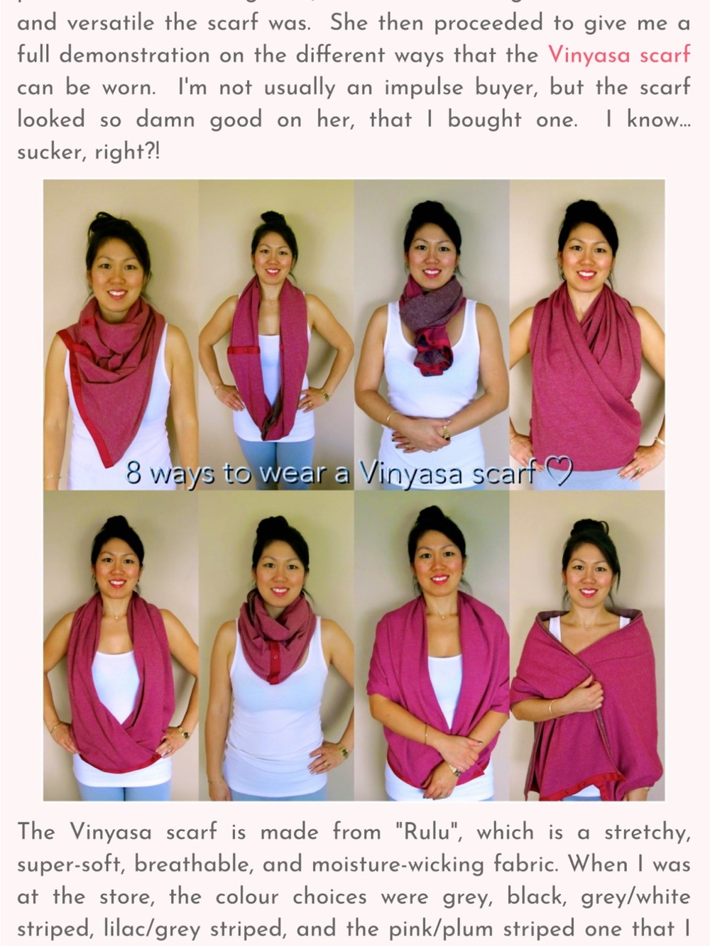 lululemon athletica Rose Gold Vinyasa Scarf Wrap
